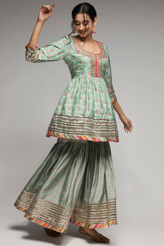 Tilla Peplum Sharara Set