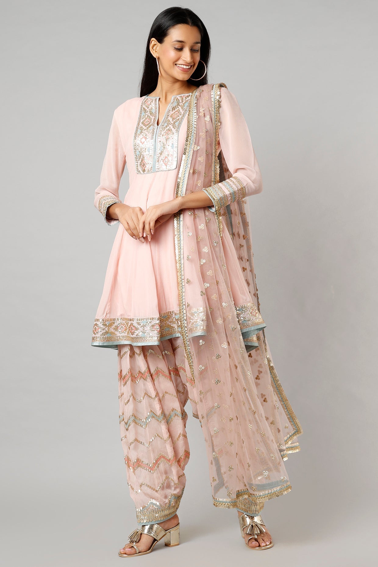 Women's Designer Pink Yasmeen Ag Set