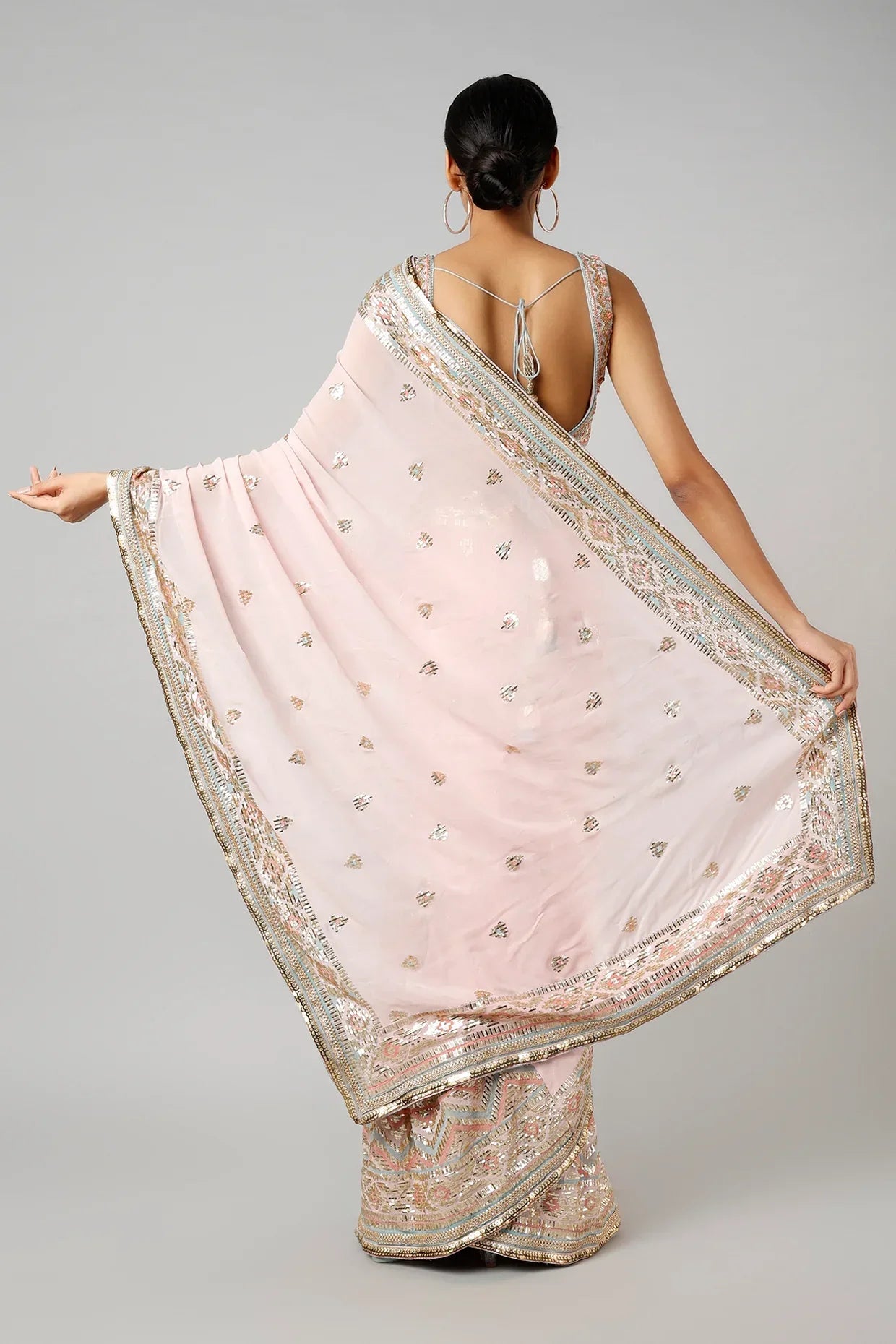 Designer Fez Saree- back view