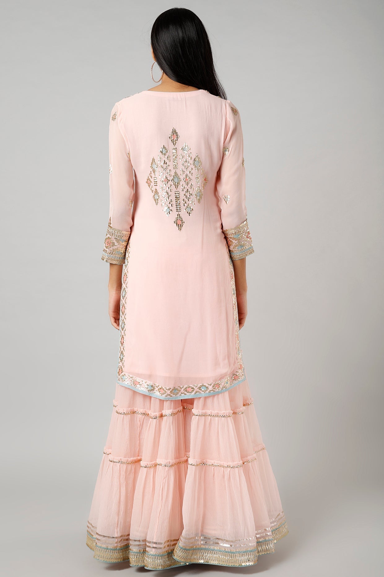 Rabia long kurta with plain sharara