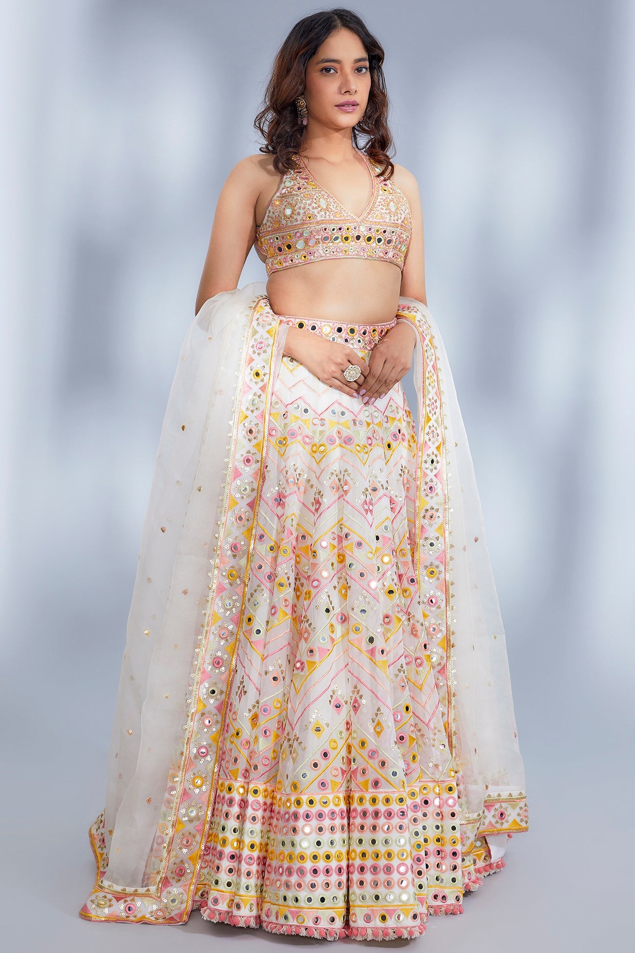 Adara Ivory Lehenga Set/ front view