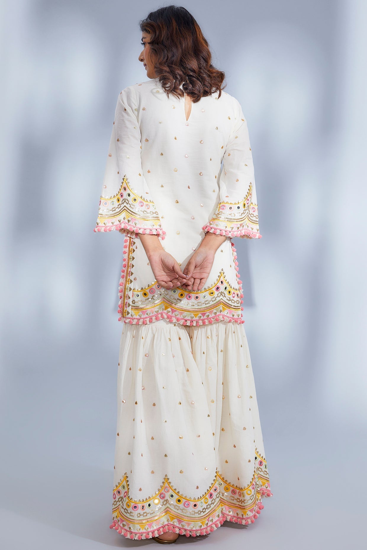 Women's Designer Ivory Bani Sharara Set | Gopi Vaid