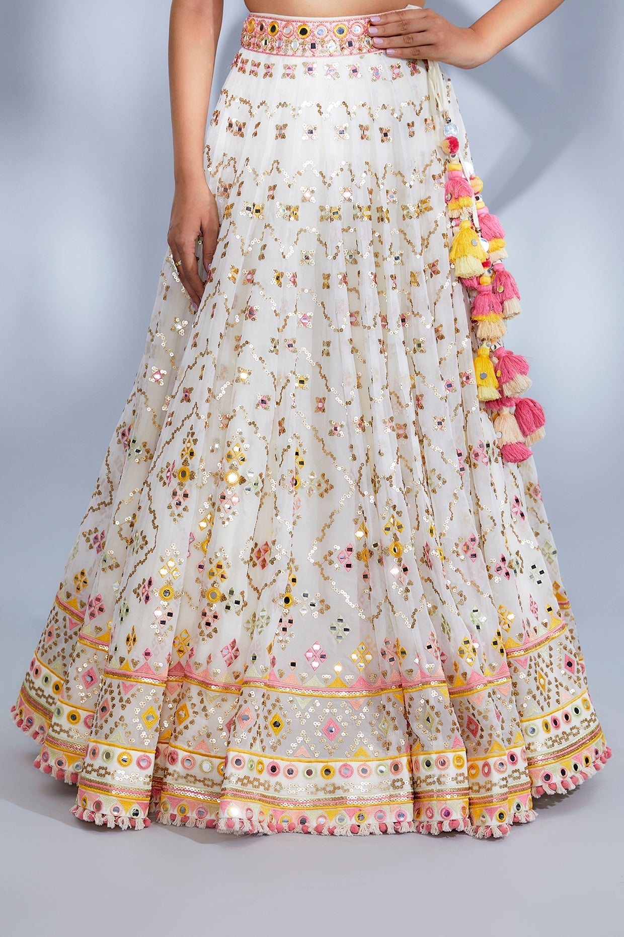 Ivory Maya Lehenga Set- close view