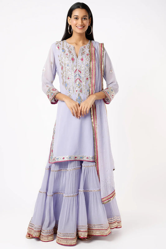 Rabia long kurta with plain sharara