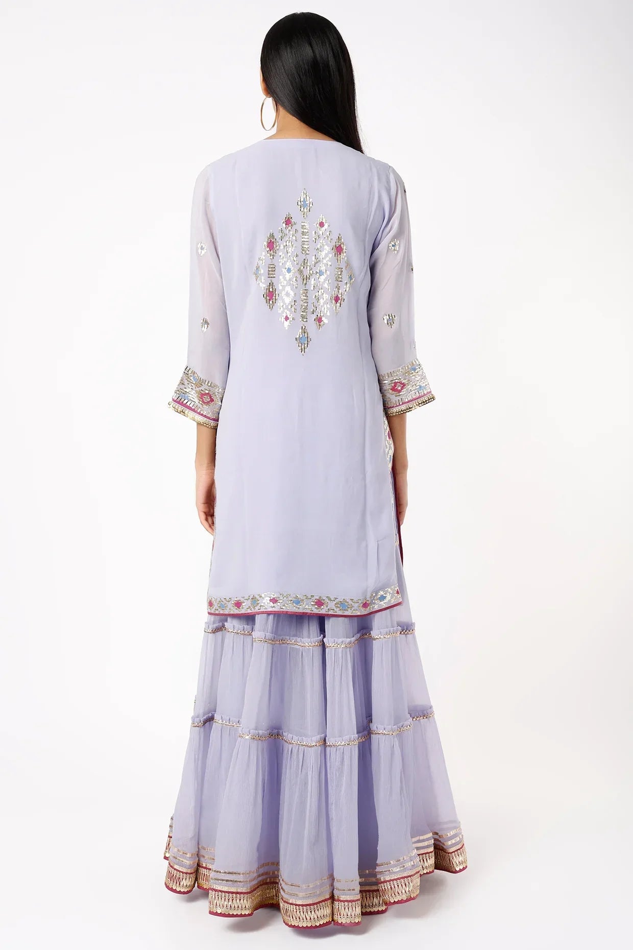 Rabia long kurta with plain sharara