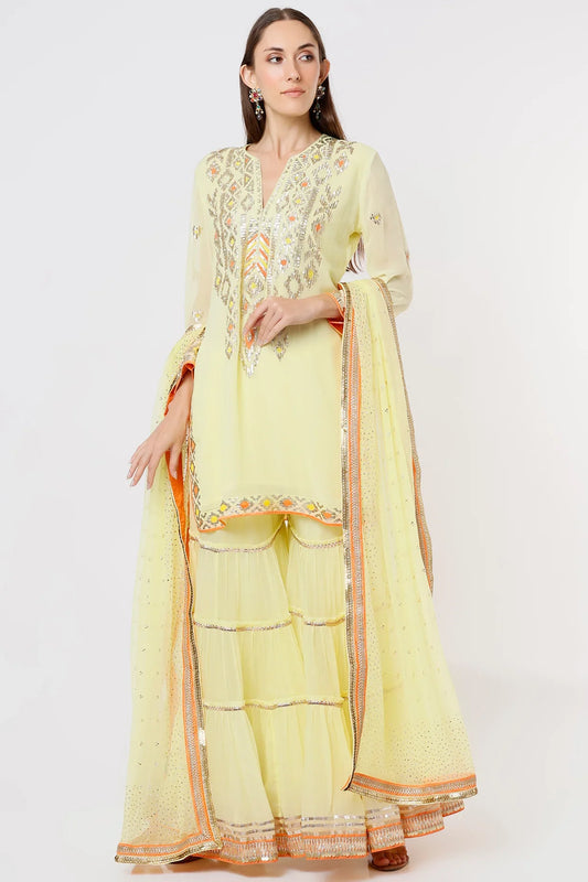 Rabia long kurta with plain sharara