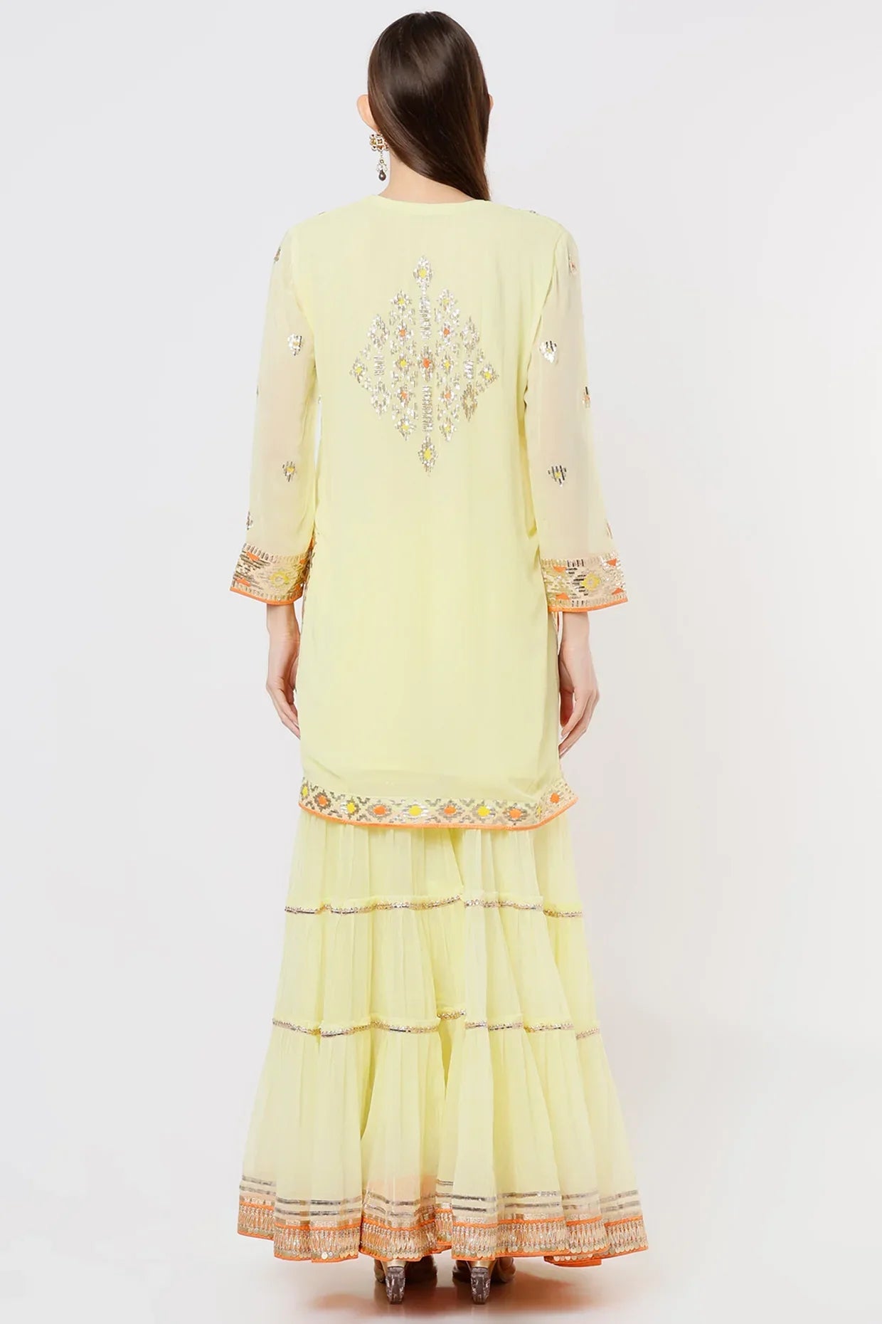 Rabia long kurta with plain sharara