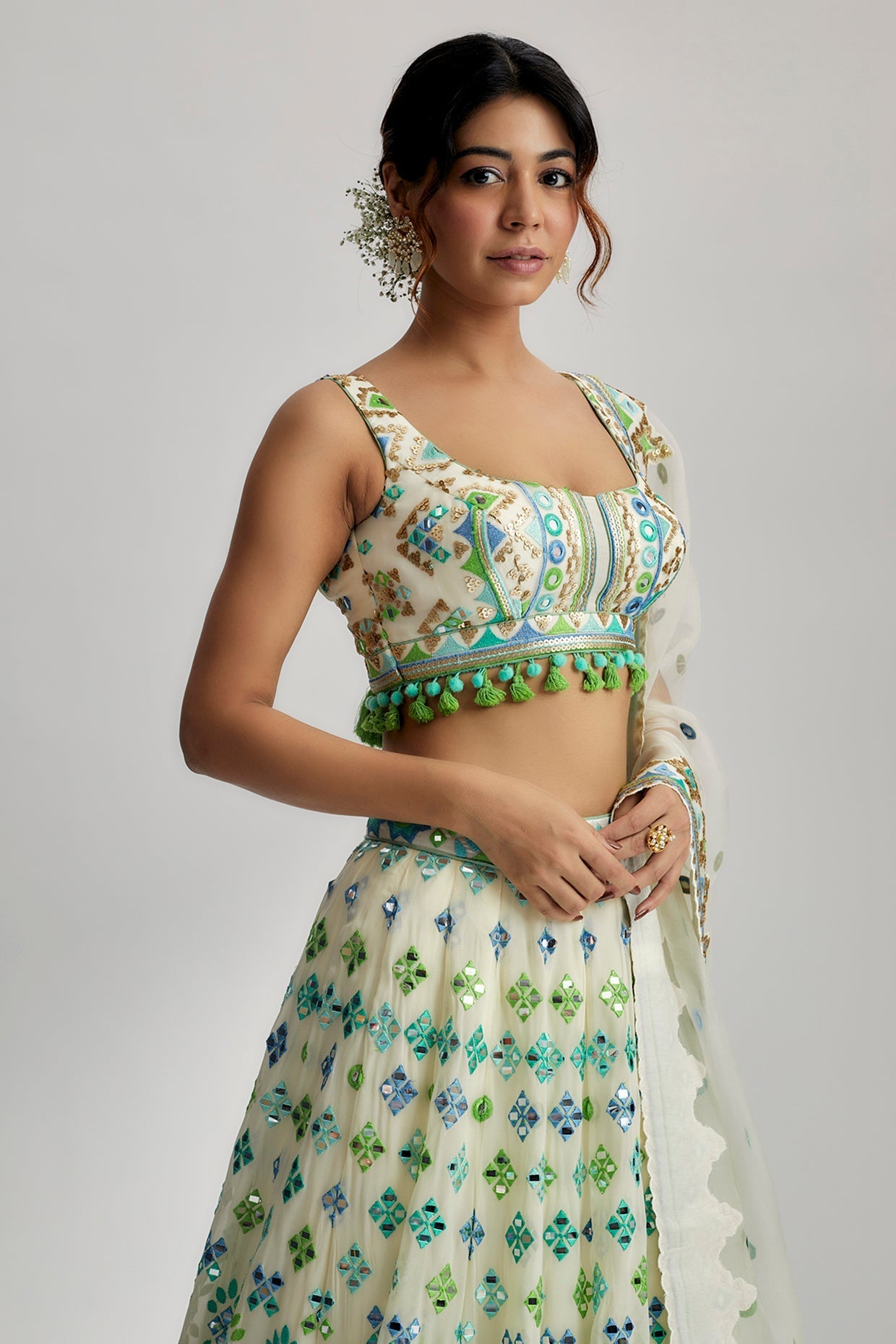 Aanya Mela Traditional Lehenga Set/ side view