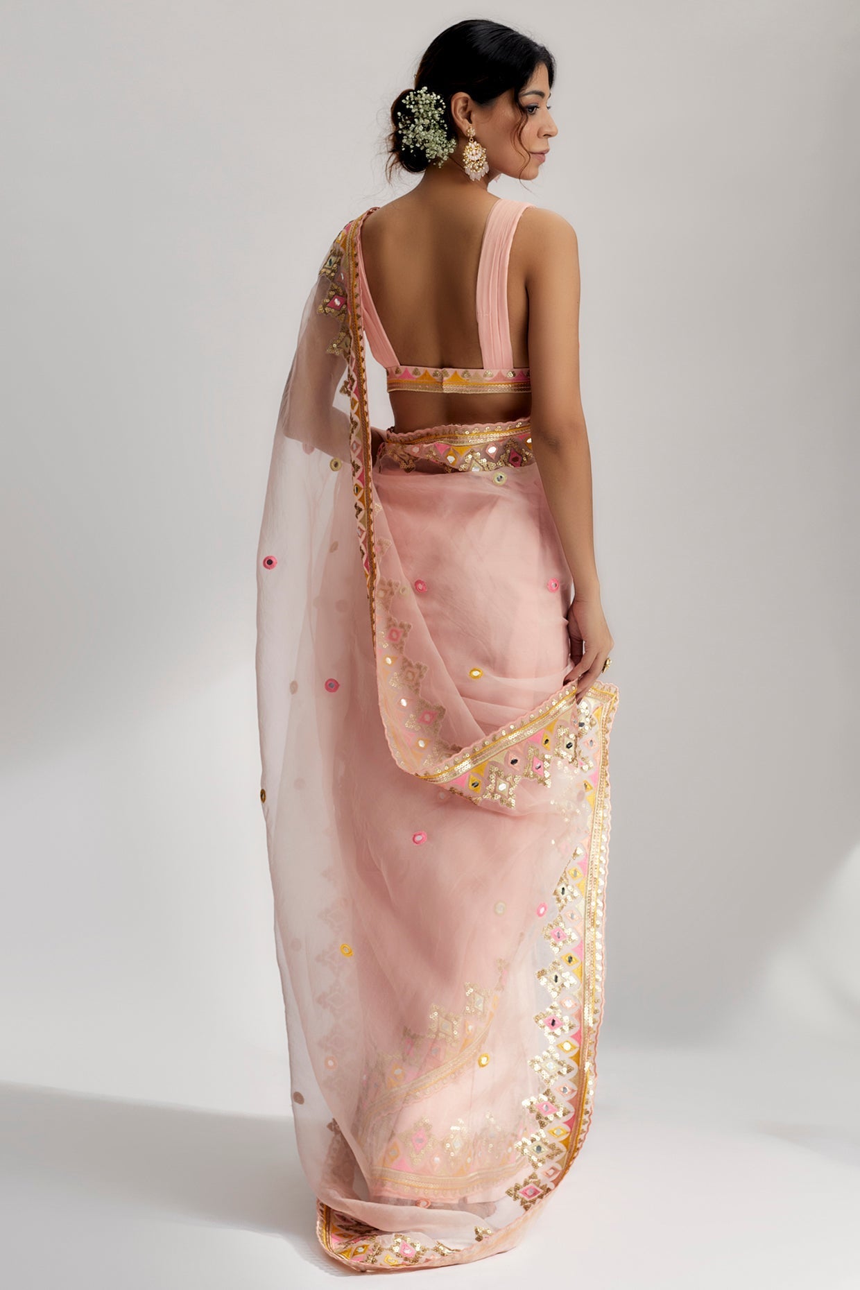 Women's Designer Pink Ayana Saree Set | Gopi Vaid