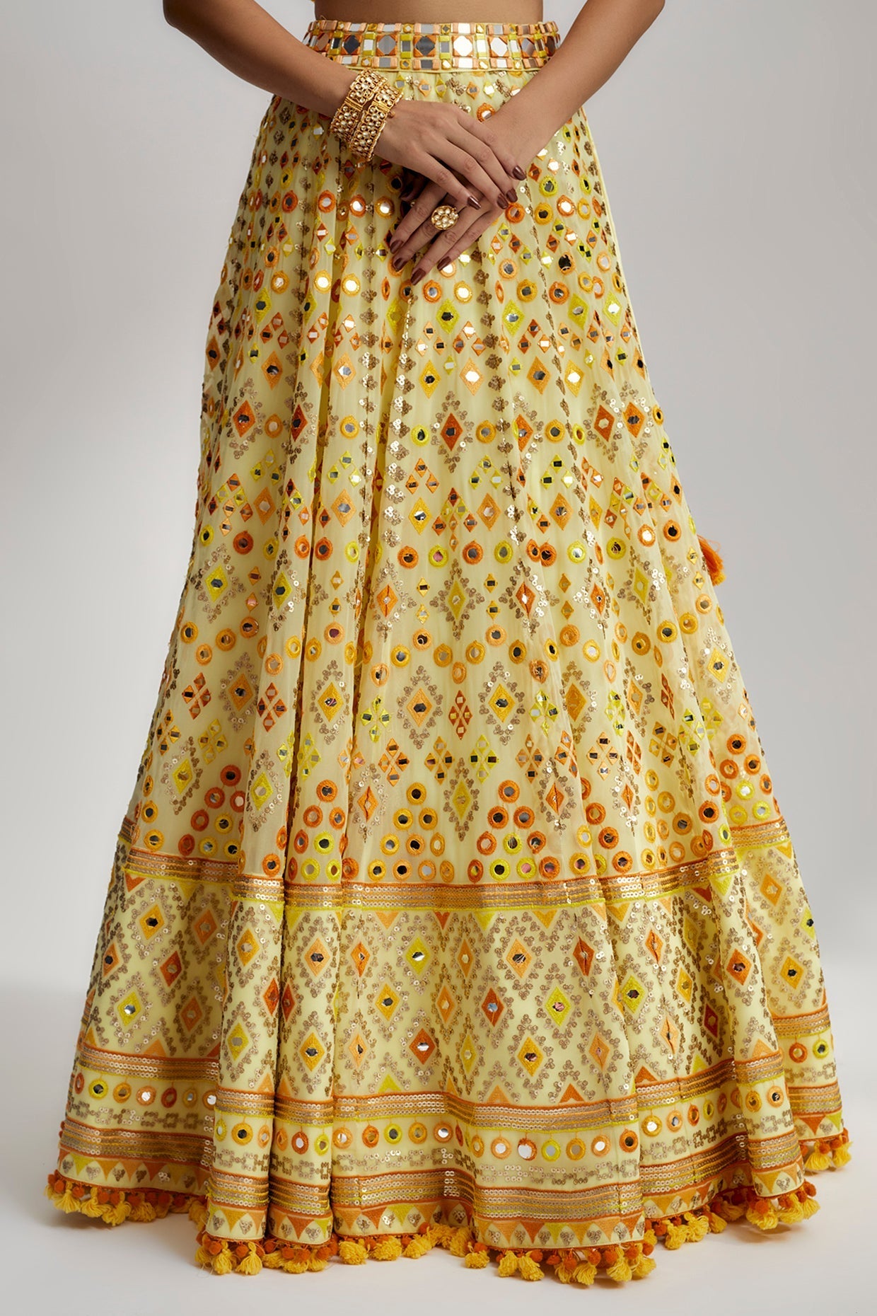 Yellow Esha Lehenga Set- close view