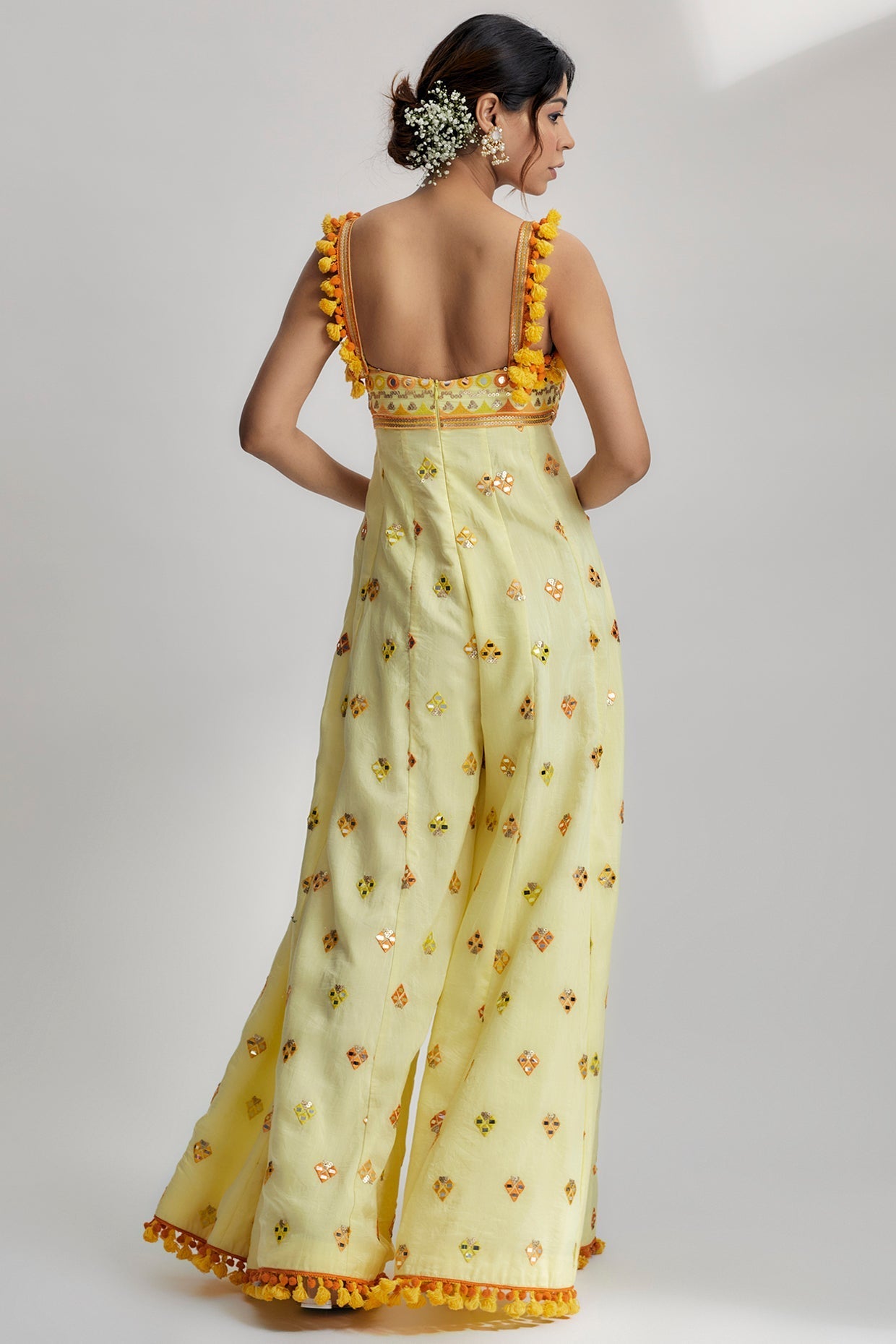 Yellow Fara Jumpsuit Set- back view