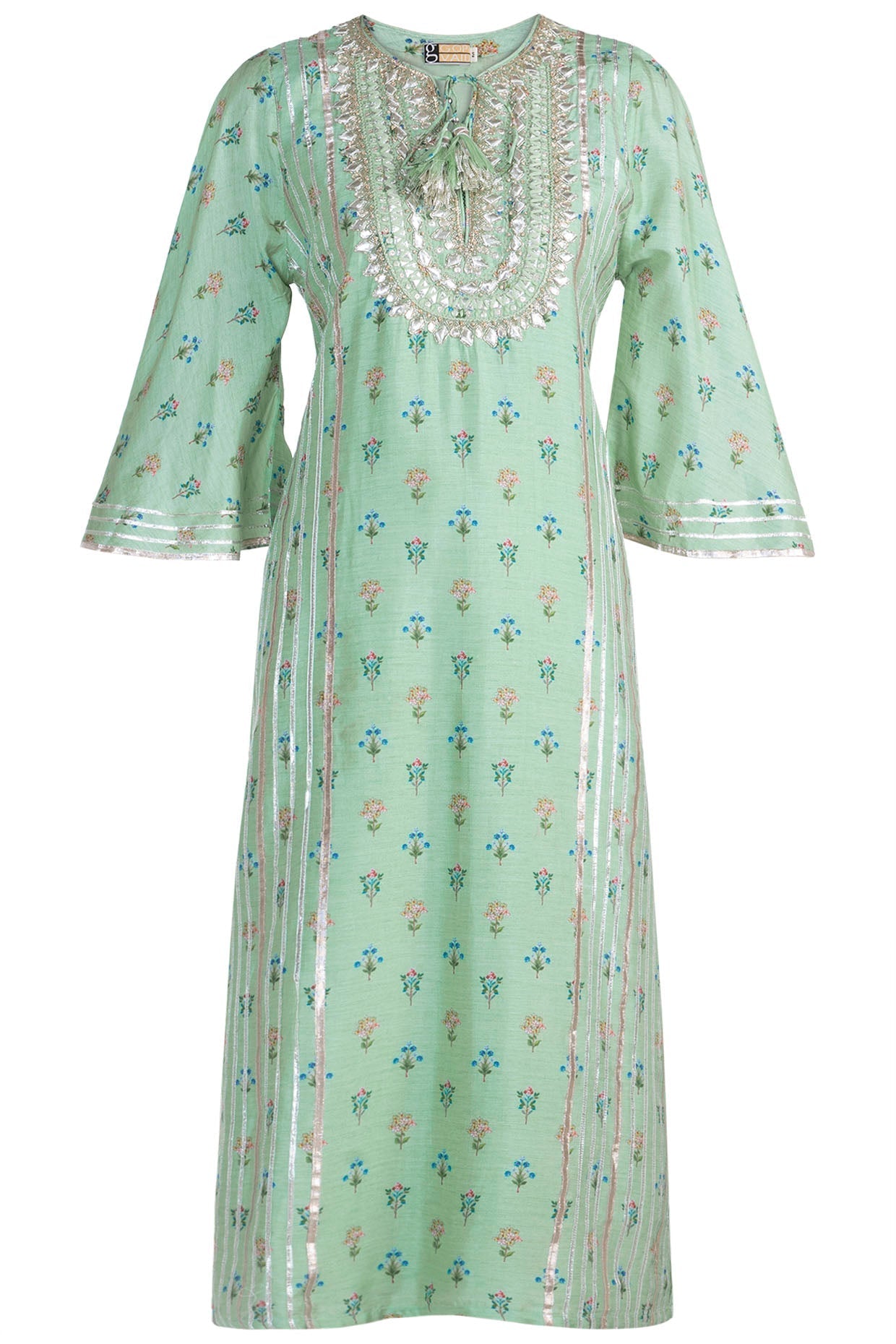 Mint Green Mogra Tunic Set- front view