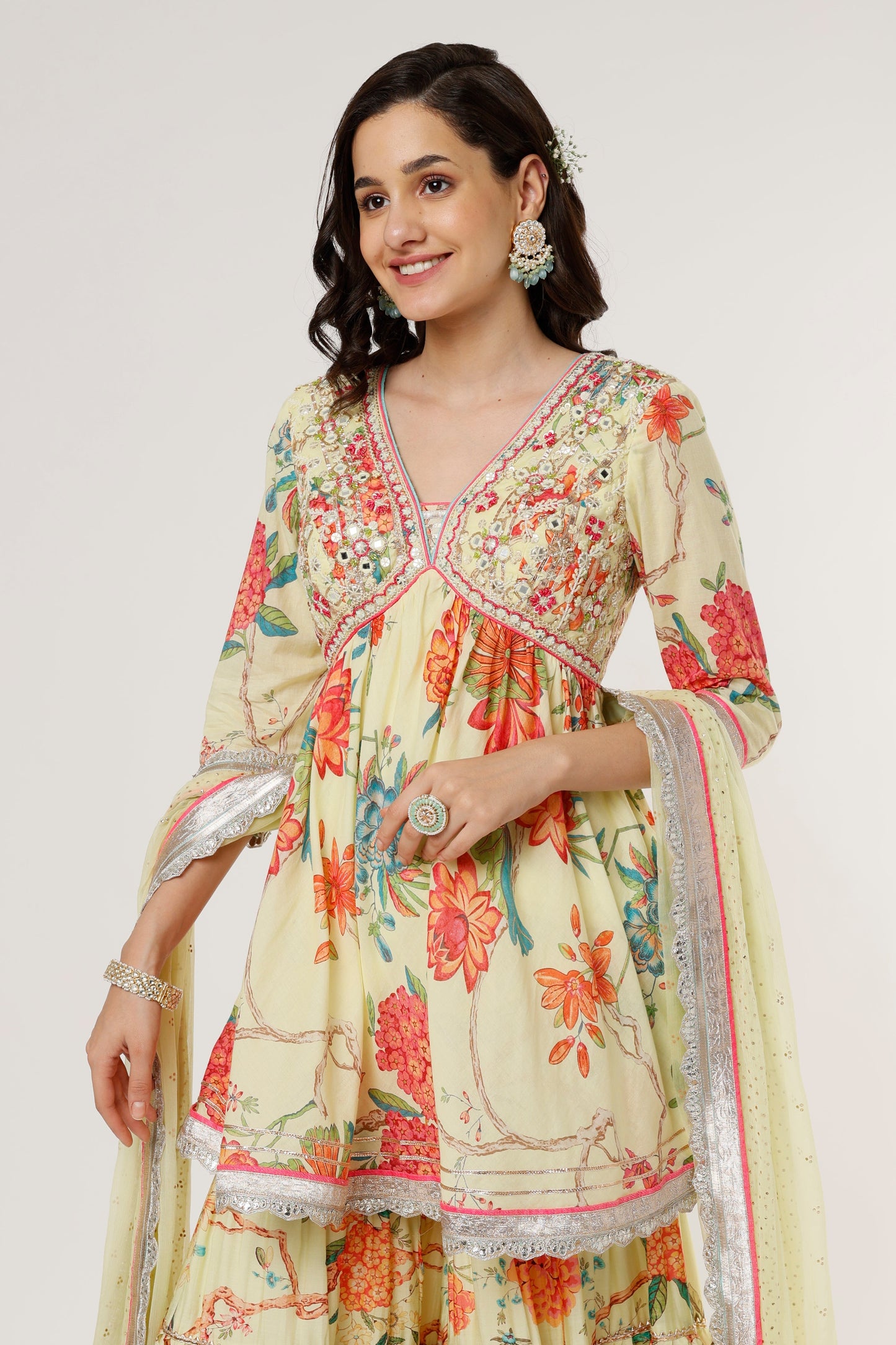 Sunshine Yellow Arira Sharara Set | Gopi Vaid