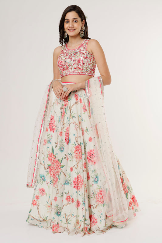 Pushpi halter neck lehenga set