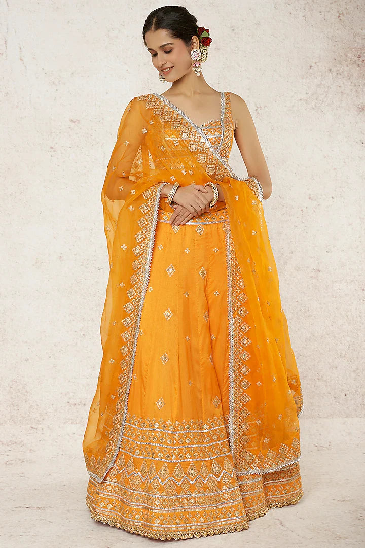 Liba Orange Lehenga Set- front view