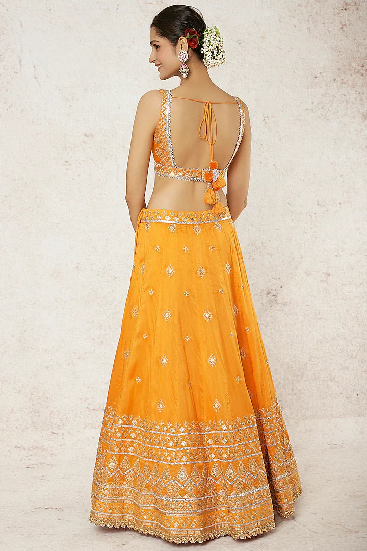 Liba Orange Lehenga Set- back view