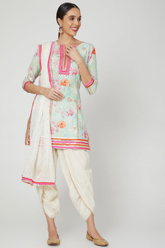 Utsav Short Length Floral Printed Kurta Set | Gopi Vaid