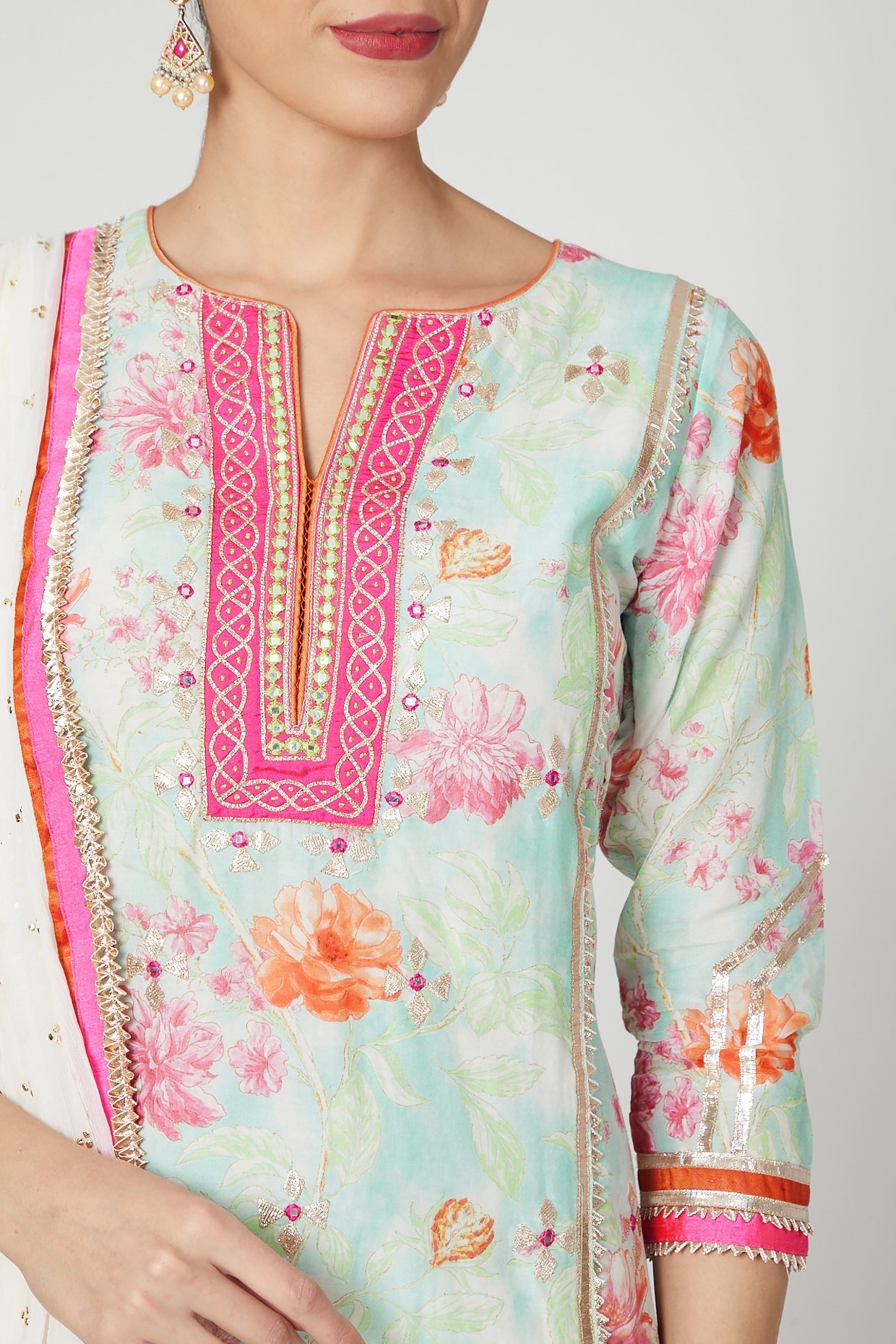 Utsav Short Length Floral Printed Kurta Set | Gopi Vaid