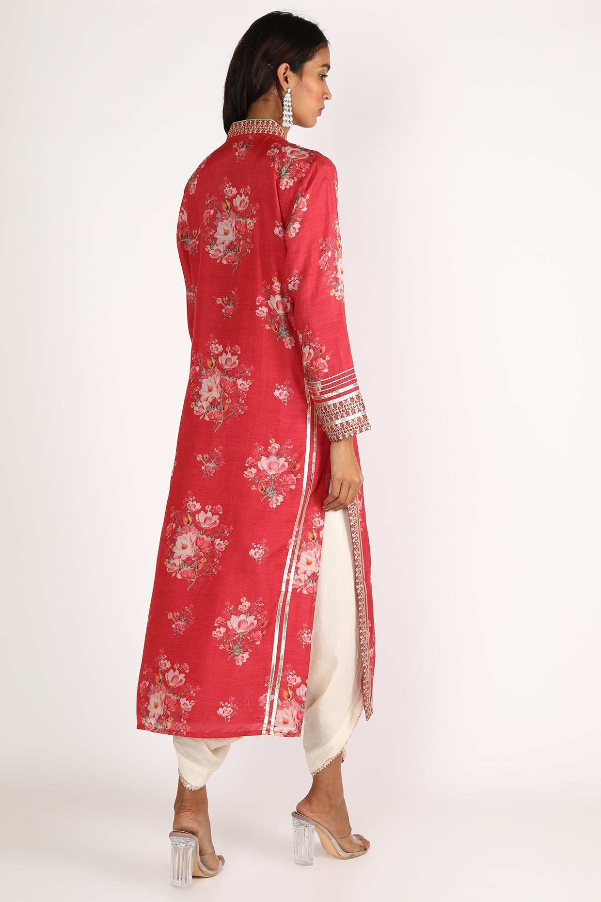 Shop Women's Designer Red Zera Tunic with Dhoti | Gopi Vaid