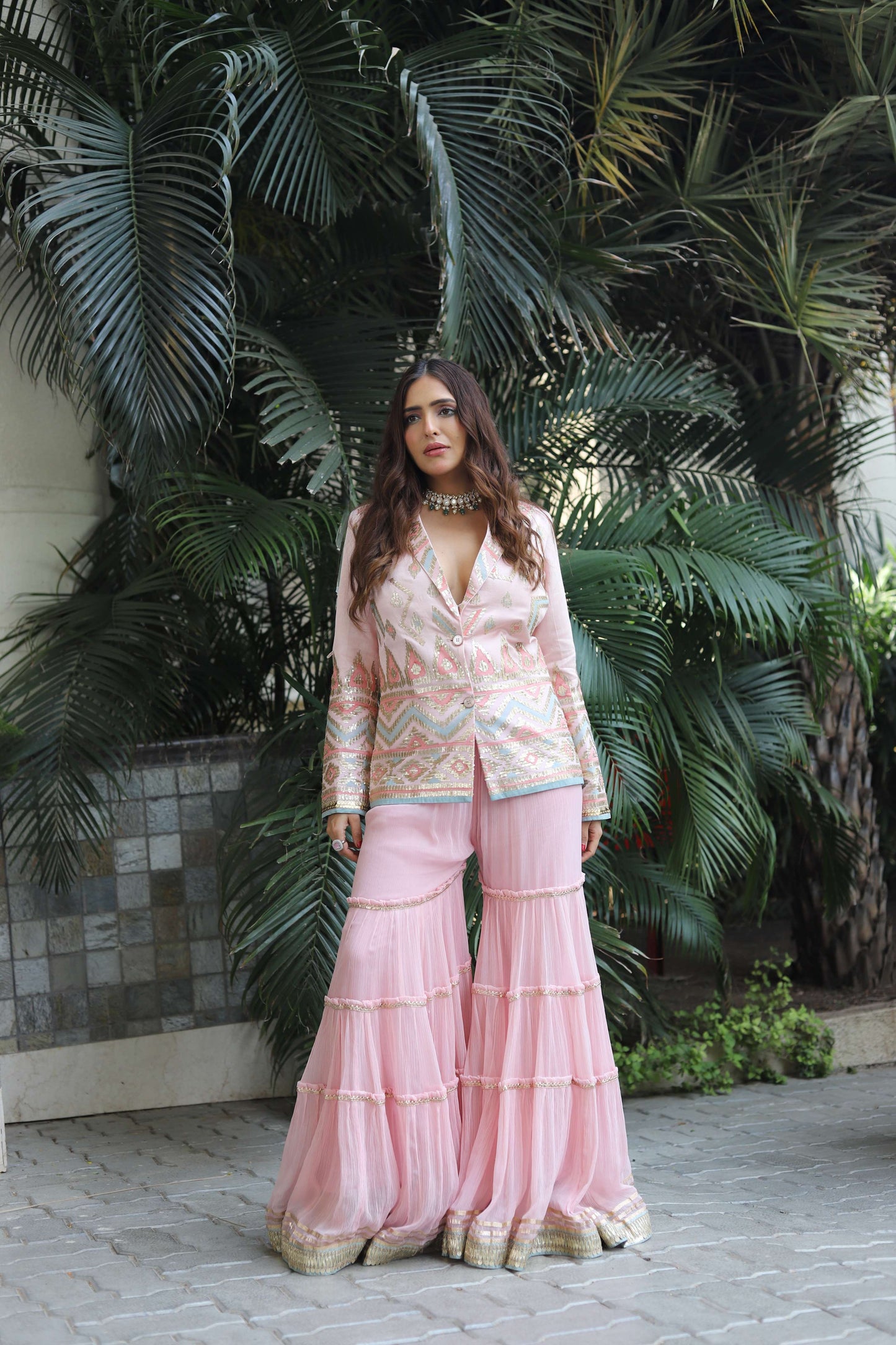 Sonam Chhabra in Afreen Jacket with sharara