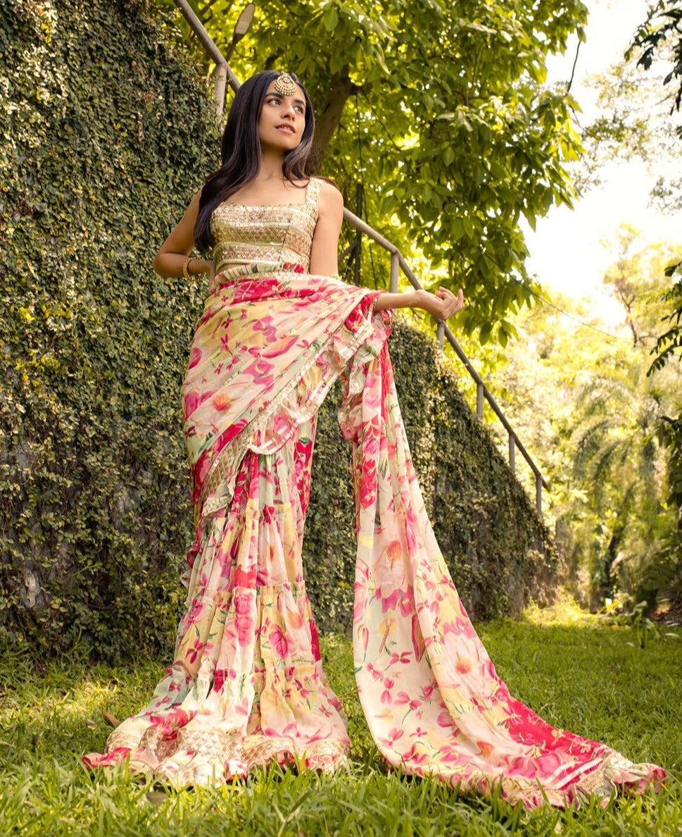 Prerna Mehra In Khushi Frill Saree