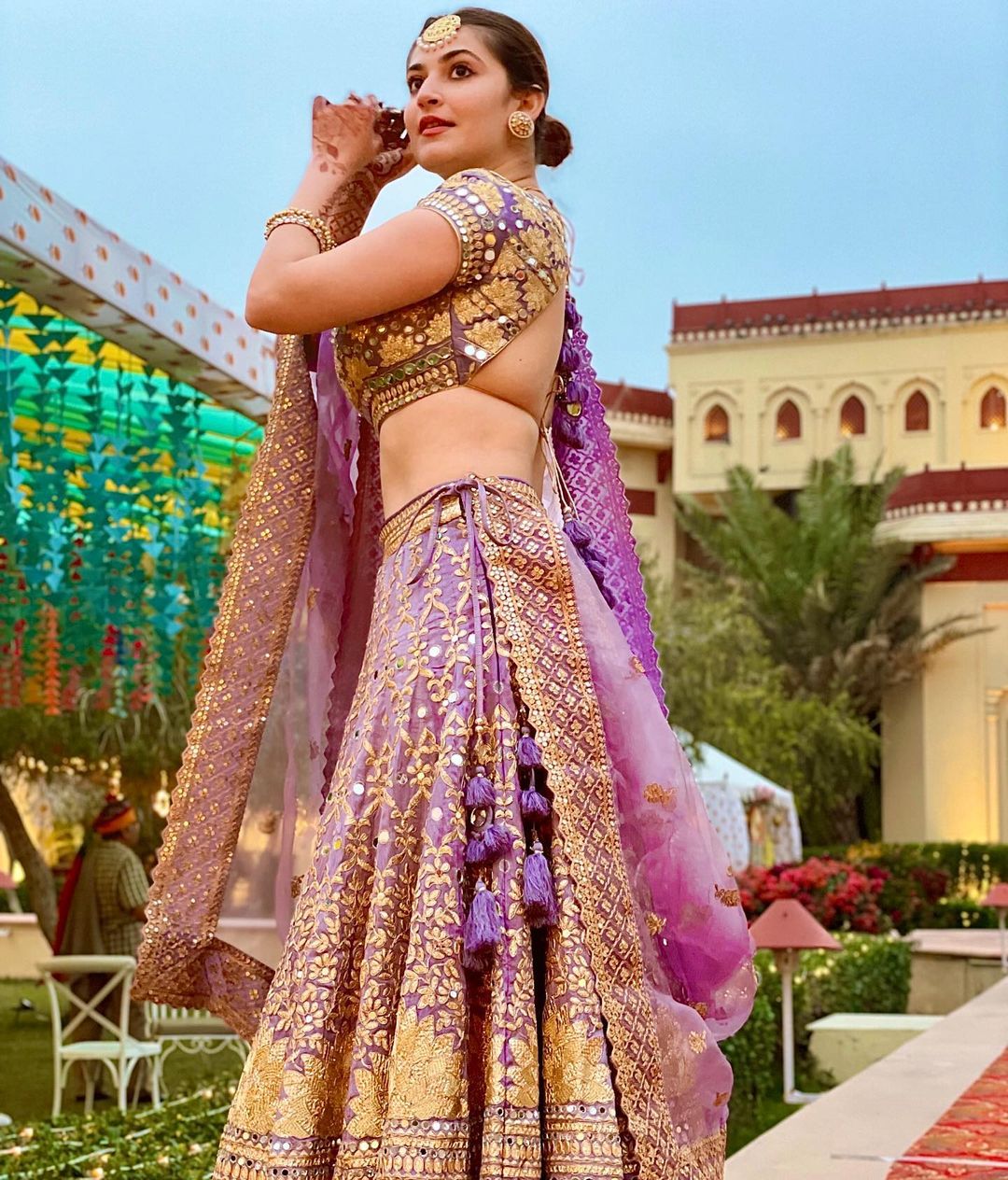 Shivaleeka Oberoi in Marigold Padmini Lehenga Set