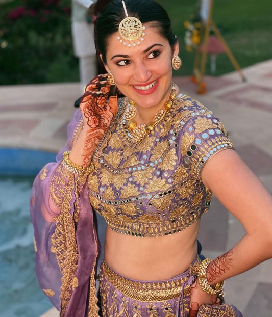 Shivaleeka Oberoi in Marigold Padmini Lehenga Set