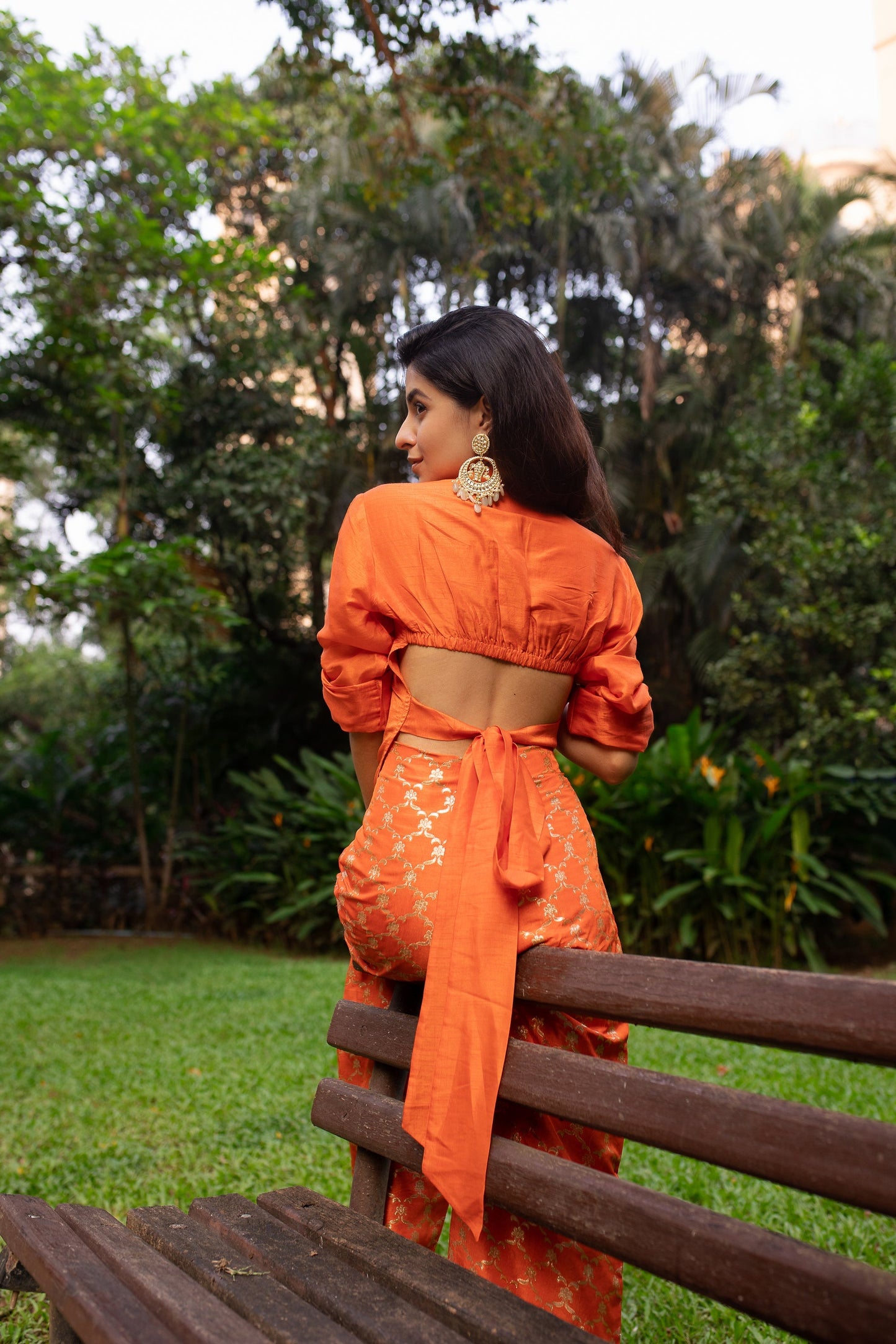 Prerna Mehra In Marigold Brocade Shirt Pant Set