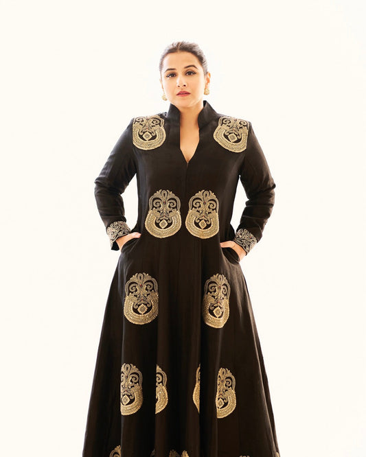 Black Embroidered Golconda Aadhya Jacket Set