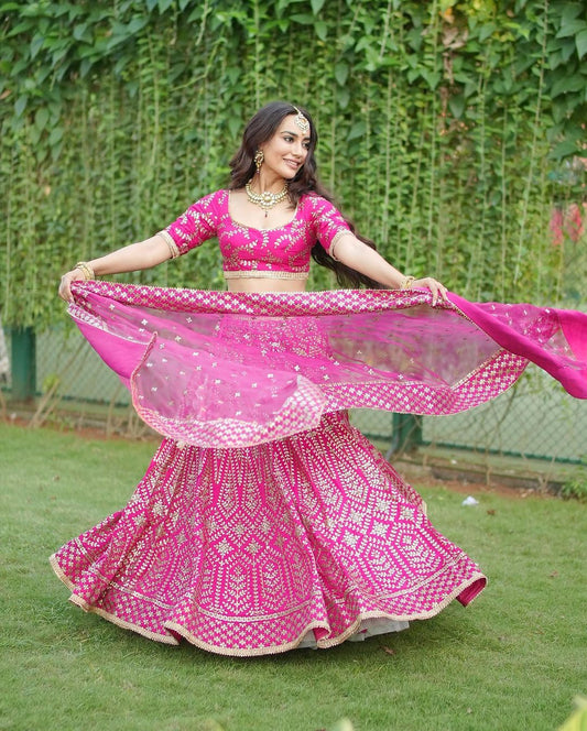 Surbhi Jyoti in Marigold Patti Lehenga Set