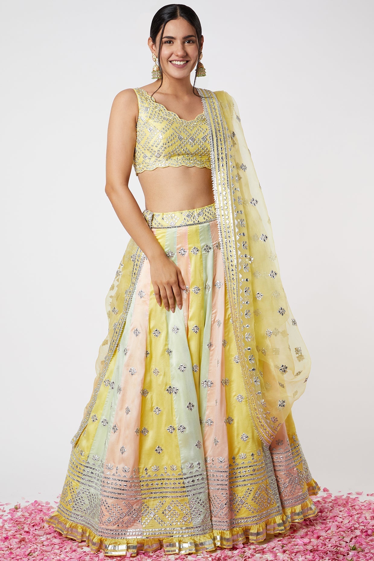 Chand Multi-Color Ankle Length Lehenga Set | Gopi Vaid