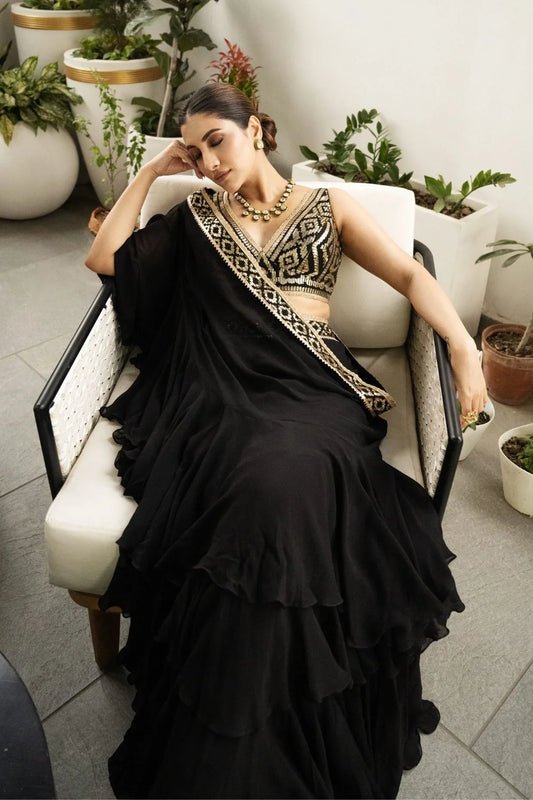 Rukmini Maitra In Marrakesh Ruffle Saree Set