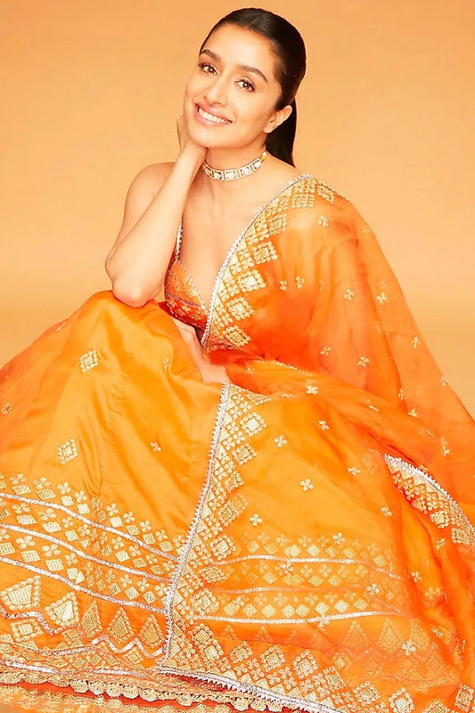 Liba Orange Lehenga Set- front view