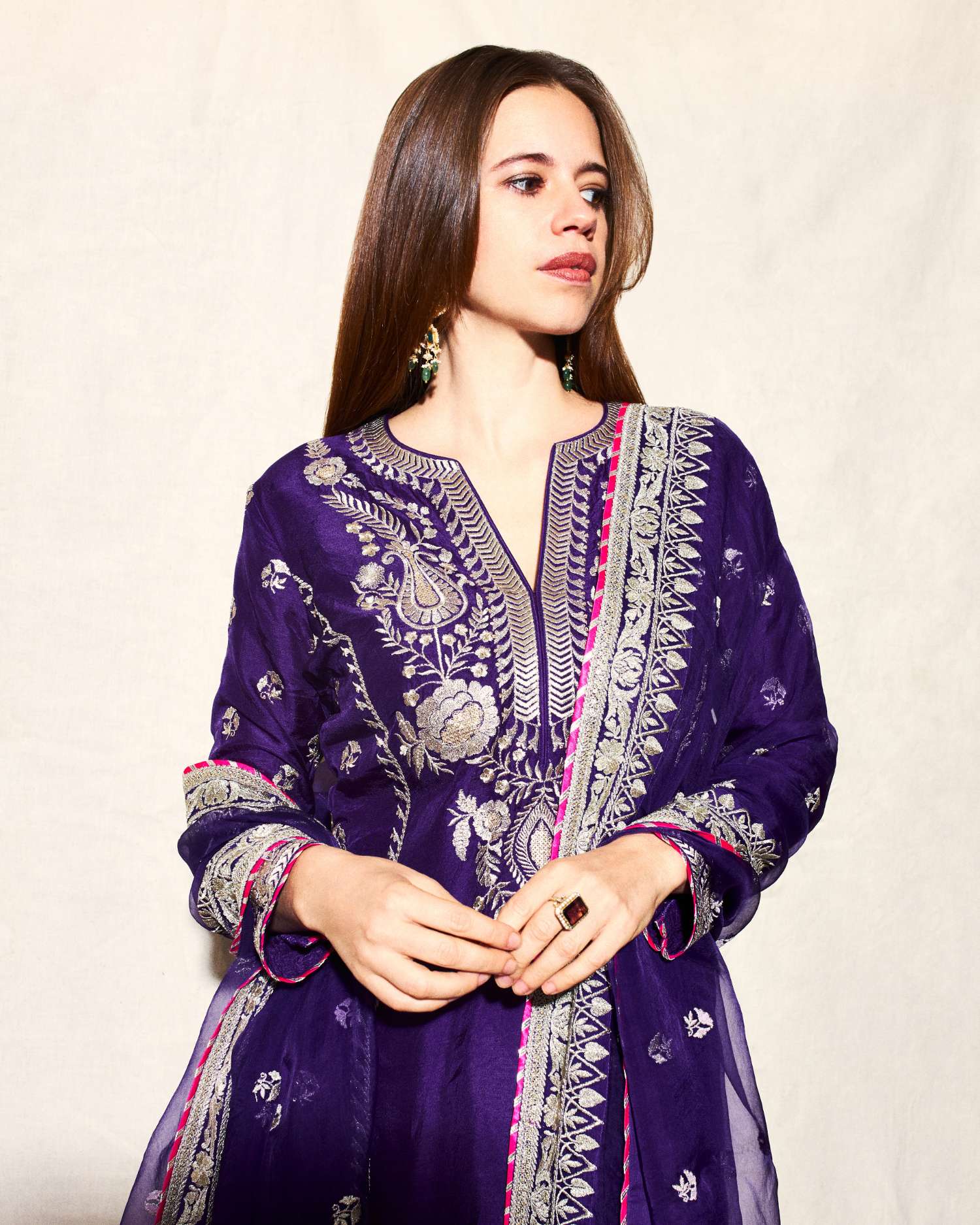 Purple Golconda Amaya Palazzo Set- front view