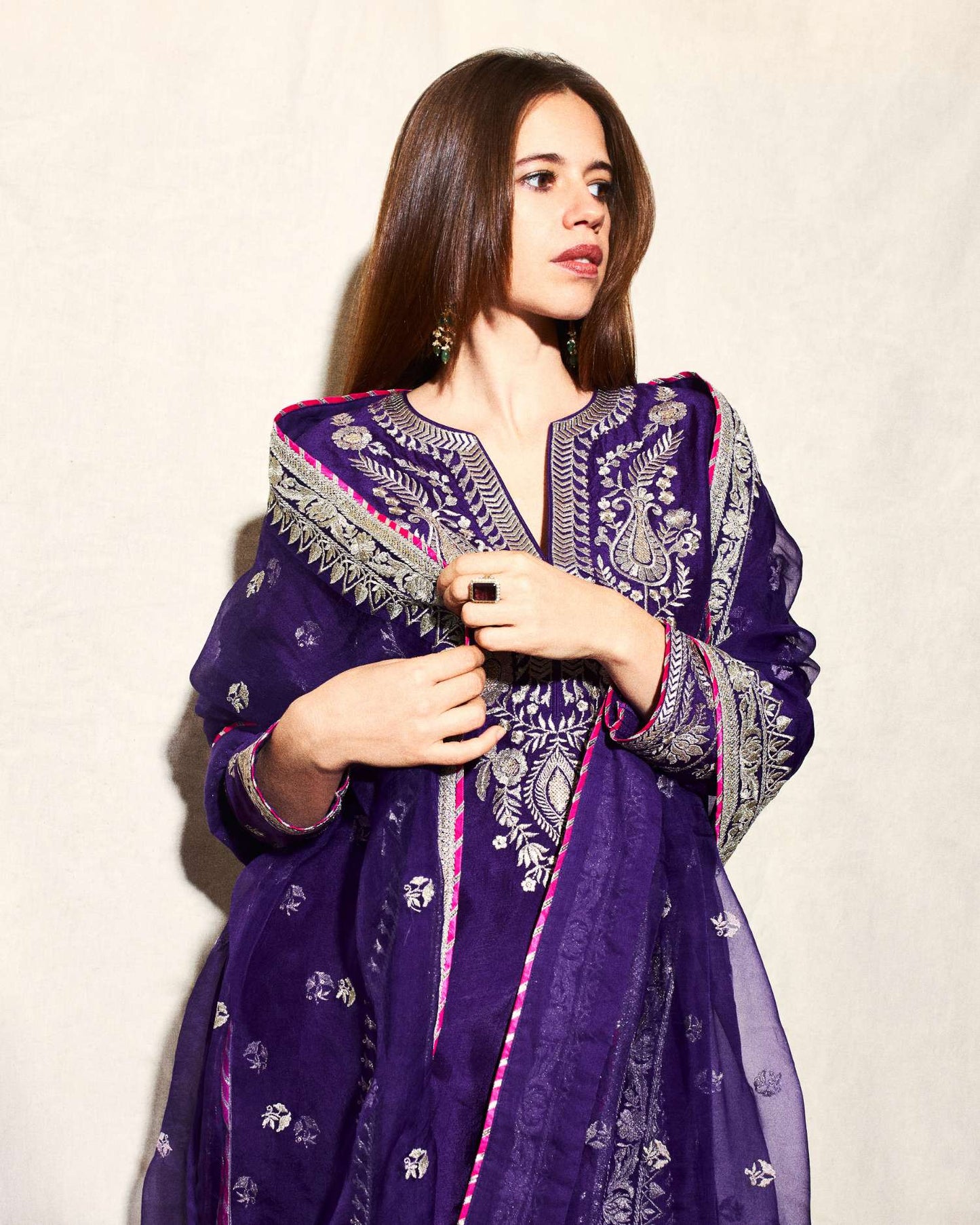 Purple Golconda Amaya Palazzo Set- front view