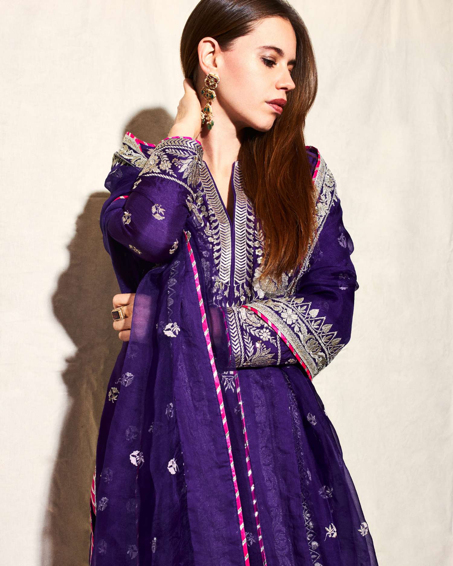 Purple Golconda Amaya Palazzo Set- front view