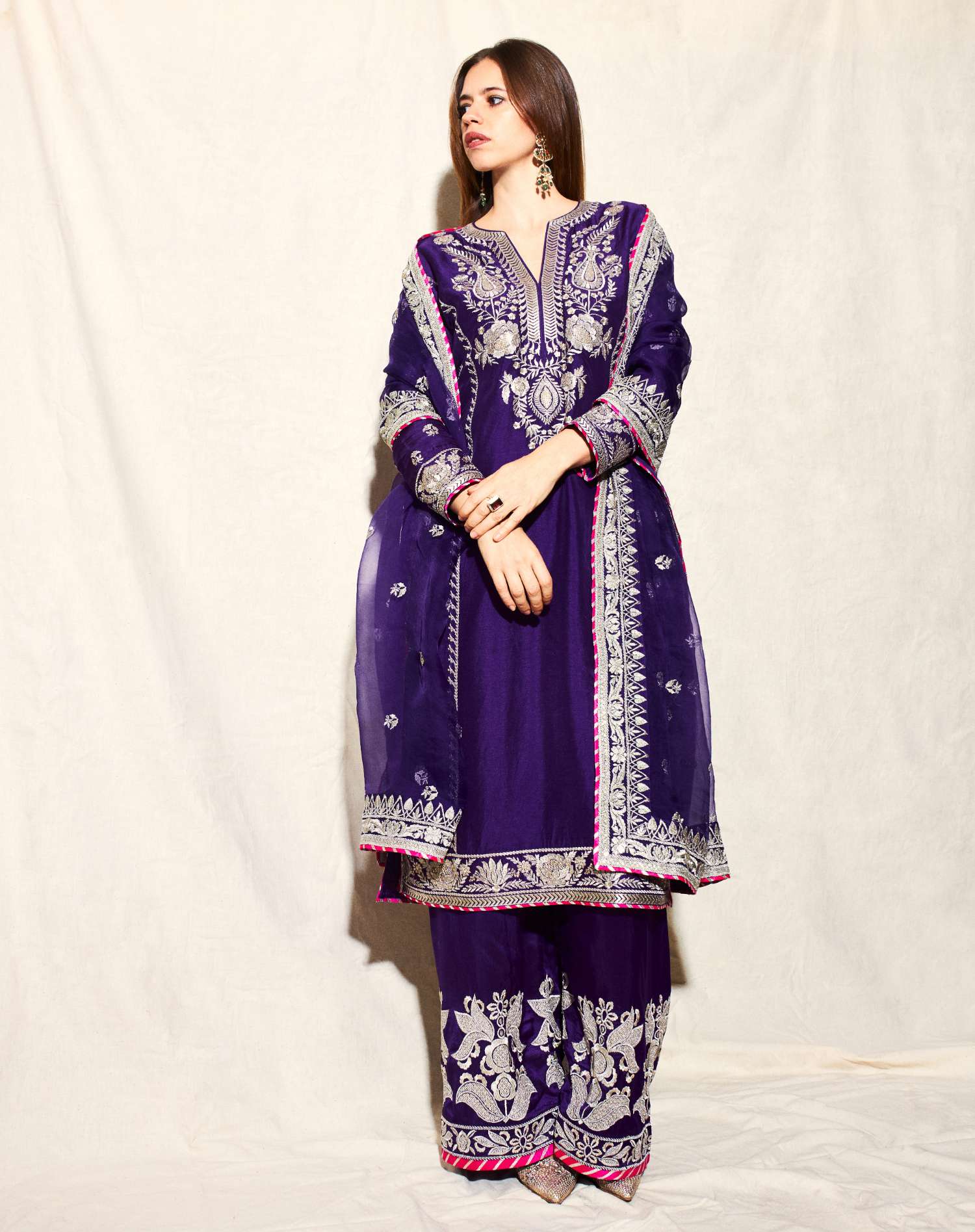 Purple Golconda Amaya Palazzo Set- front view