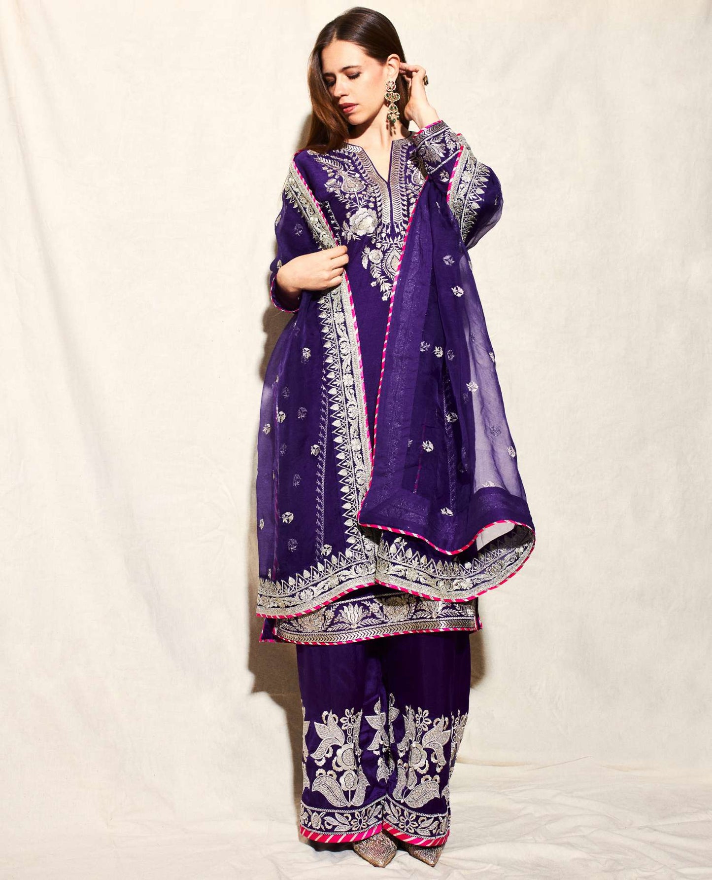 Purple Golconda Amaya Palazzo Set- front view