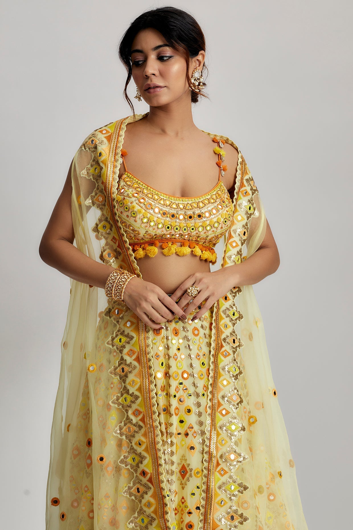 Buy Women's Designer Yellow Ashi Lehenga Set | Gopi Vaid
