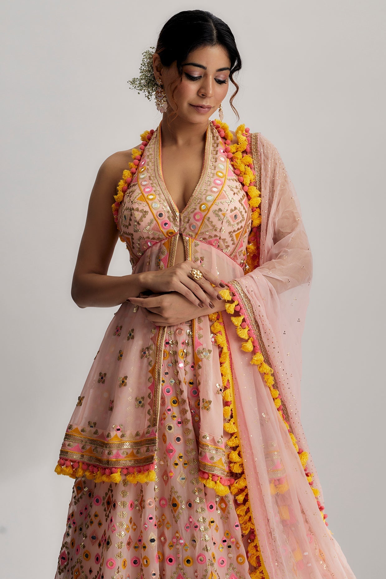 Pink Marya Lehenga Set- front view