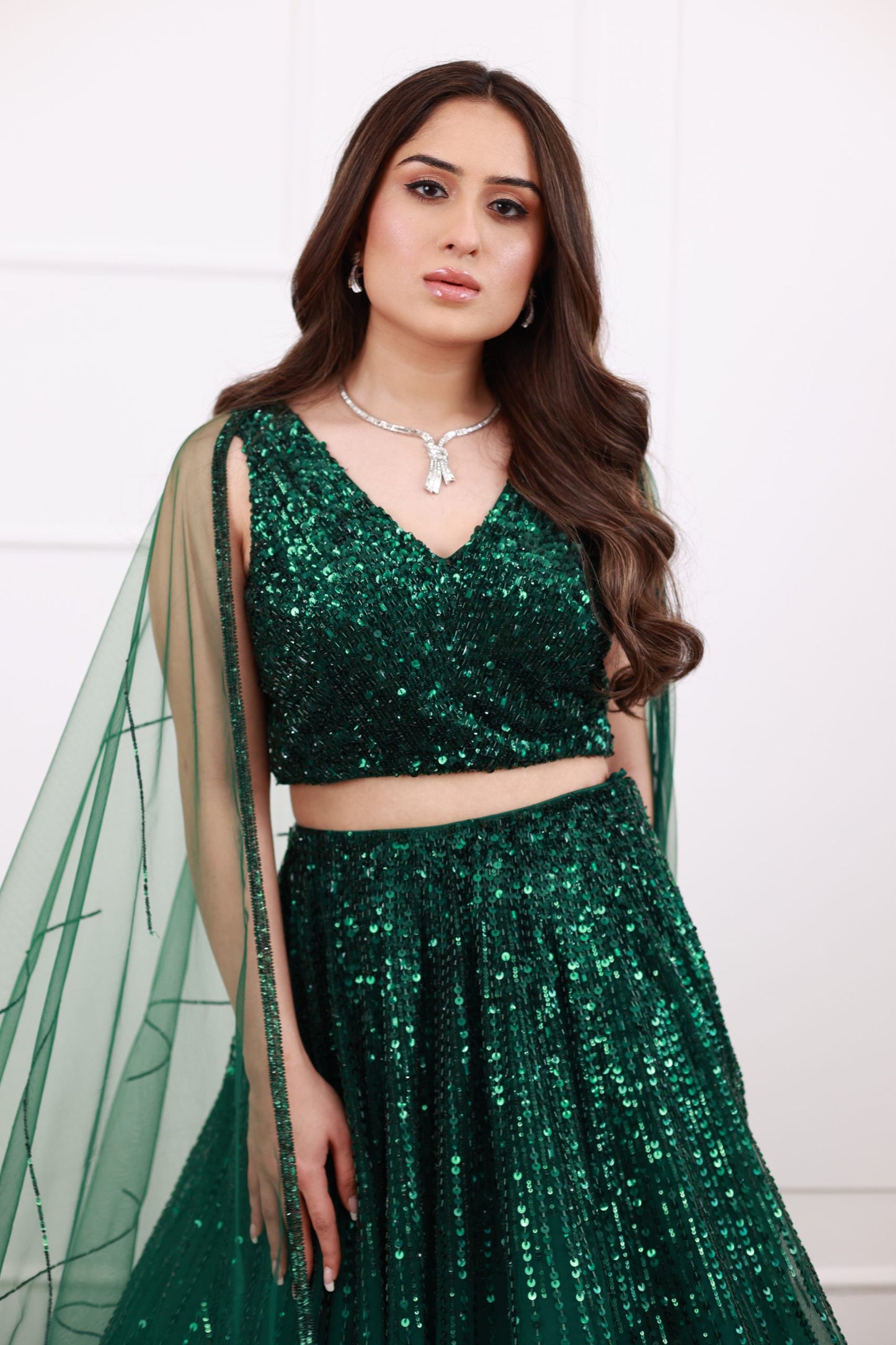 Emerld Green Sequence lehenga set