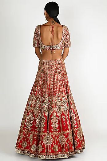 Maroon Kali Embroidered Lehenga Set