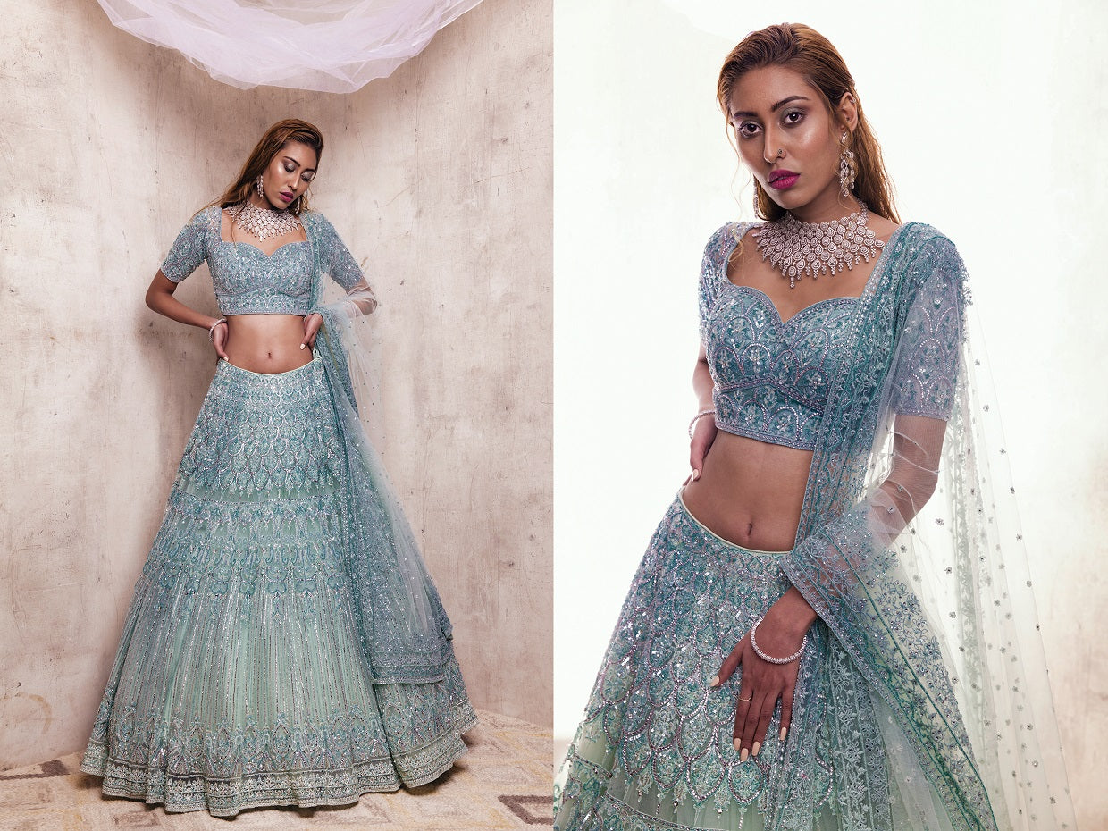 Sea Green Heavy Lehenga Set