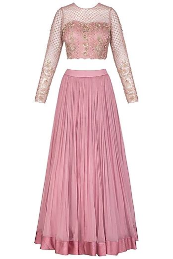 Mouve Embroidered Lehenga Set