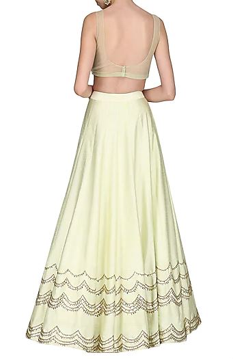 Mint Embroidered Lehenga Set