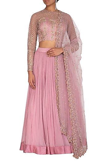 Mouve Embroidered Lehenga Set