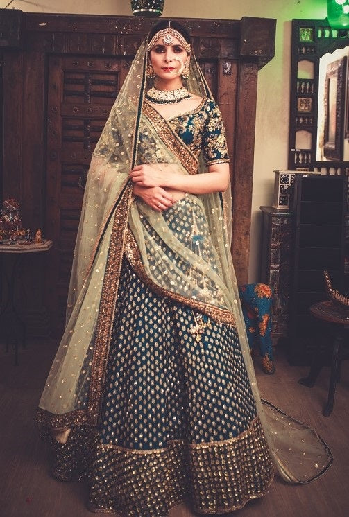 Green Bridal Lehenga Set