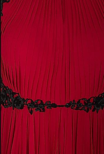 Maroon &amp; Black Ombre Georgette Gown