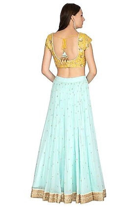 Aqua Emb. ggt Lehenga Set