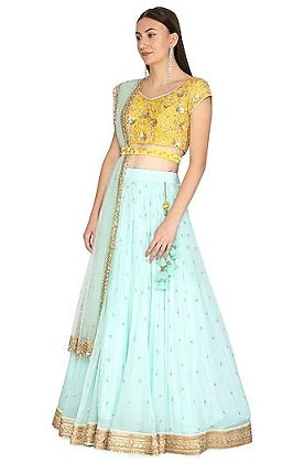 Aqua Emb. ggt Lehenga Set